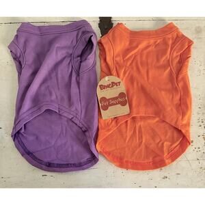 Dog T-Shirts Two Pack Orange and Purple Size Medium 12 X7 Brand New In Package